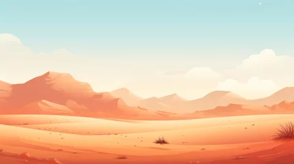 Gordijnen Design template for desert landscape © Left