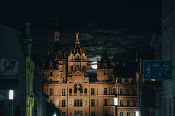 castle and the moon