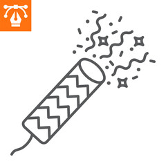 Confetti line icon, outline style icon for web site or mobile app, merry christmas and holidays , popper confetti bang vector icon, simple vector illustration, vector graphics.