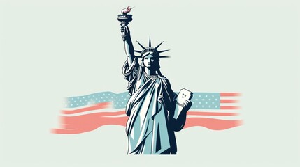 Design template of statue of Liberty
