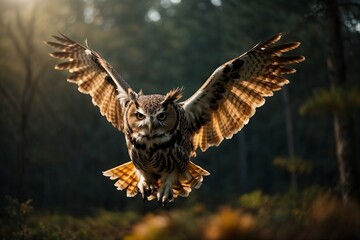  Owl approaching to land