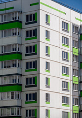 walls and empty windows of new modern houses in Ukraine