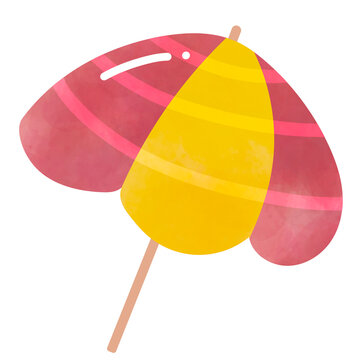 Illustration parasol, style clipart, fond transparent
