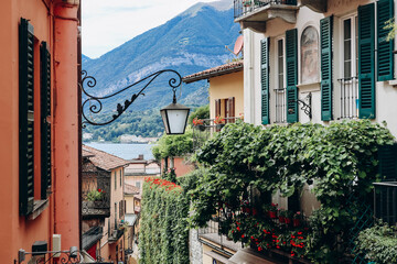 Bellagio, Italy - August 8, 2023: View of the city center of Bellagio, a beautiful city on Lake Como in Italy