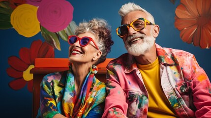 Obraz premium grandfather and grandmother