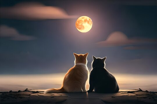 cat on the moon © Adeel