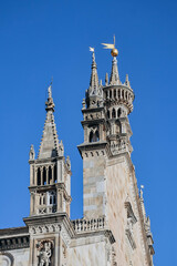 Fototapeta na wymiar Como, Italy - August 8, 2023: Saint Mary Assunta Cathedral in downtown Como