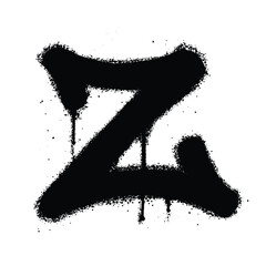 Graffiti spray paint Alphabet Z Isolated Vector