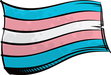 Painted Transgender flag waving in wind - 639309204