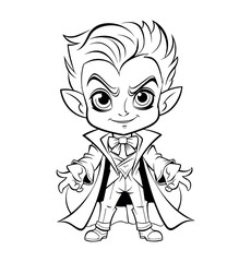 Vampire coloring page for kids - coloring book