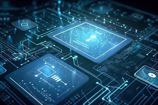 Tablet caught in the swirling whirlpool of data nanotechnology and artificial intelligence