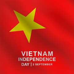 Realistic Vietnam Flag background suitable for Vietnam Independence greeting