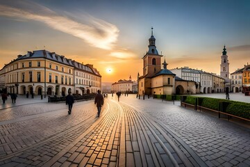 Fototapeta premium Panorama of old town in City