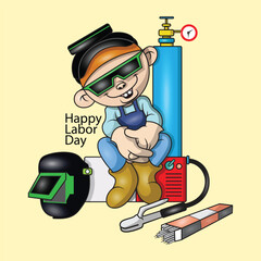 illustration vector graphic for happy labor day