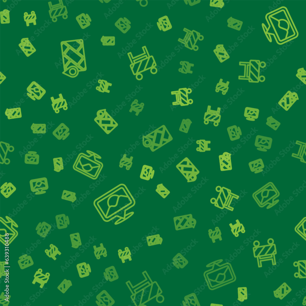 Poster set line city map navigation, location and road barrier on seamless pattern. vector