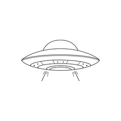 Fototapeta na wymiar UFO line art for coloring book vector