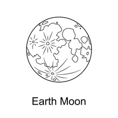 moon line art for coloring book vector