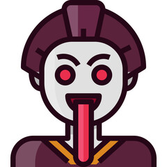 Japanese woman ghost. Filled outline icon design