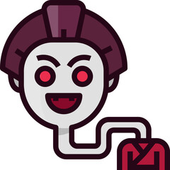 Japanese ghost. Filled outline icon design