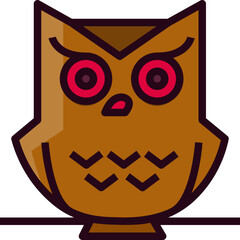 Owl. Filled outline icon design