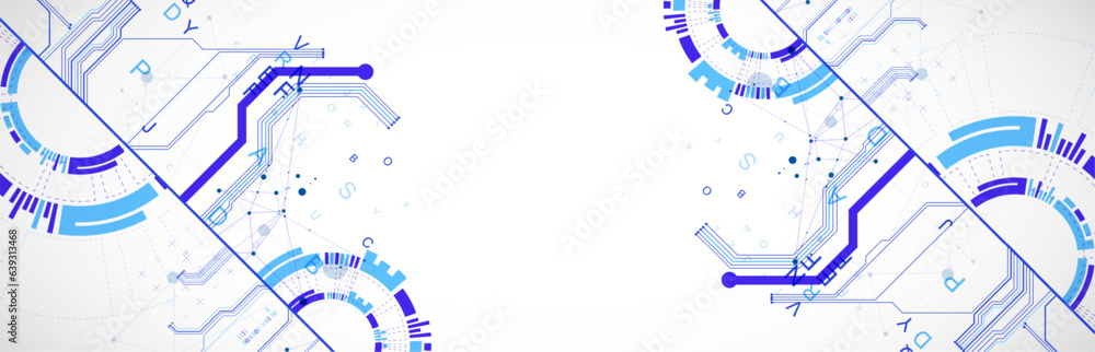 Wall mural scientific and technological art concept. abstract background with plexus effect.