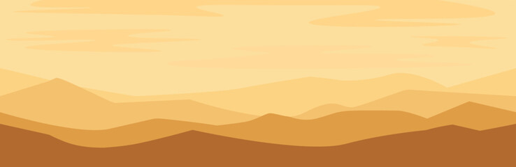 Desert sand Flat landscape design illustration