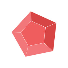 Crystal Stone Illustration. Flat illustration of a diamond. Template design for corporate business logo, mobile or web app. Vector illustration