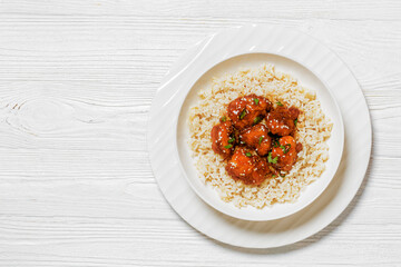 Baked Honey Sesame Chicken with brown rice