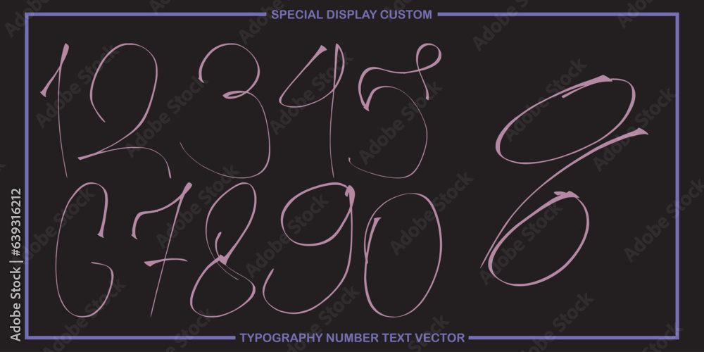 Poster assorted digital custom vector numbers. minimum. color gradation. dark. banner network. 3d effect. d