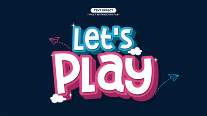Let's Play 3D Cartoon and Funny text effect. with colorful style and editable text