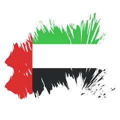 Brush united arab emirates flag design illustration template PNG file transparent background 