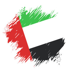 Brush united arab emirates flag design illustration template PNG file transparent background 