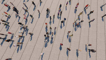aerial view of a crowd