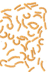 Isolated individual pieces of dry cereal
