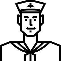 Sailor man. outline icon design