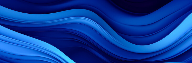 Obraz premium Dark blue background with a blue waves design, in the style of minimalistic geometric, digital blue neon banner. 