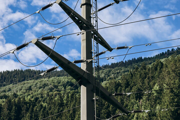 High voltage transmission line in Switzerland