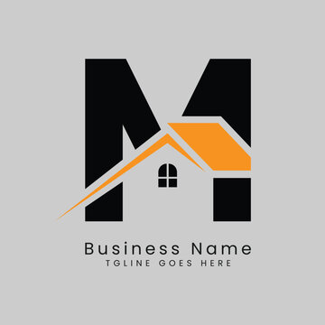 M Letter Real Estate Logo, Vector illustration Template Concept Design Logo for Property Business Image Start with Alphabet M