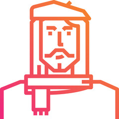 Artist man. Gradient icon design