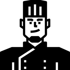 Chef man. glyph icon design