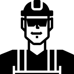 Construction worker. glyph icon design