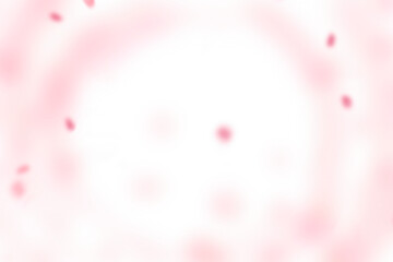 Flying pink cherry petals. Floral overlay with flying pink petals at transparent background.  Spring Sakura. Cherry blossom