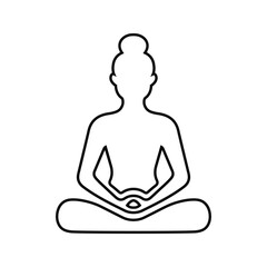Meditation, yoga outline icon