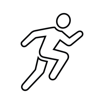 recommend clip art: User, avatar, running man outline icon