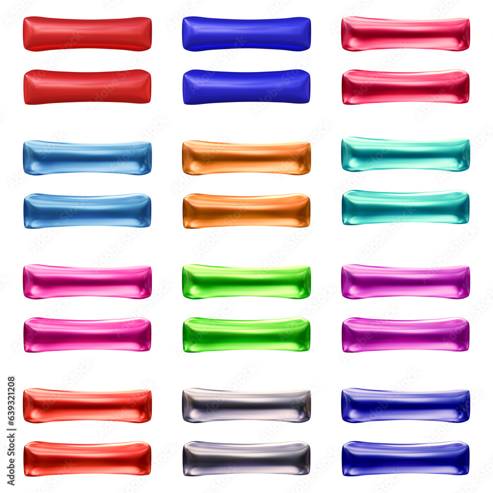 Poster set of equal symbol design. icon or sign shape isolated on transparent background in 3d rendering.