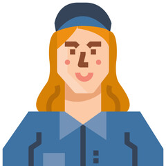 Service woman flat design