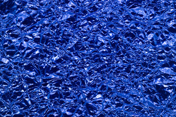 Blue foil texture, metal background