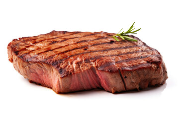 Succulent Ribeye Steak Grilled to Perfection, White Background