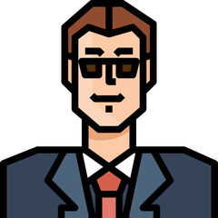 Businessman. Filled outline icon design