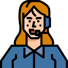 Operator woman. Filled outline icon design